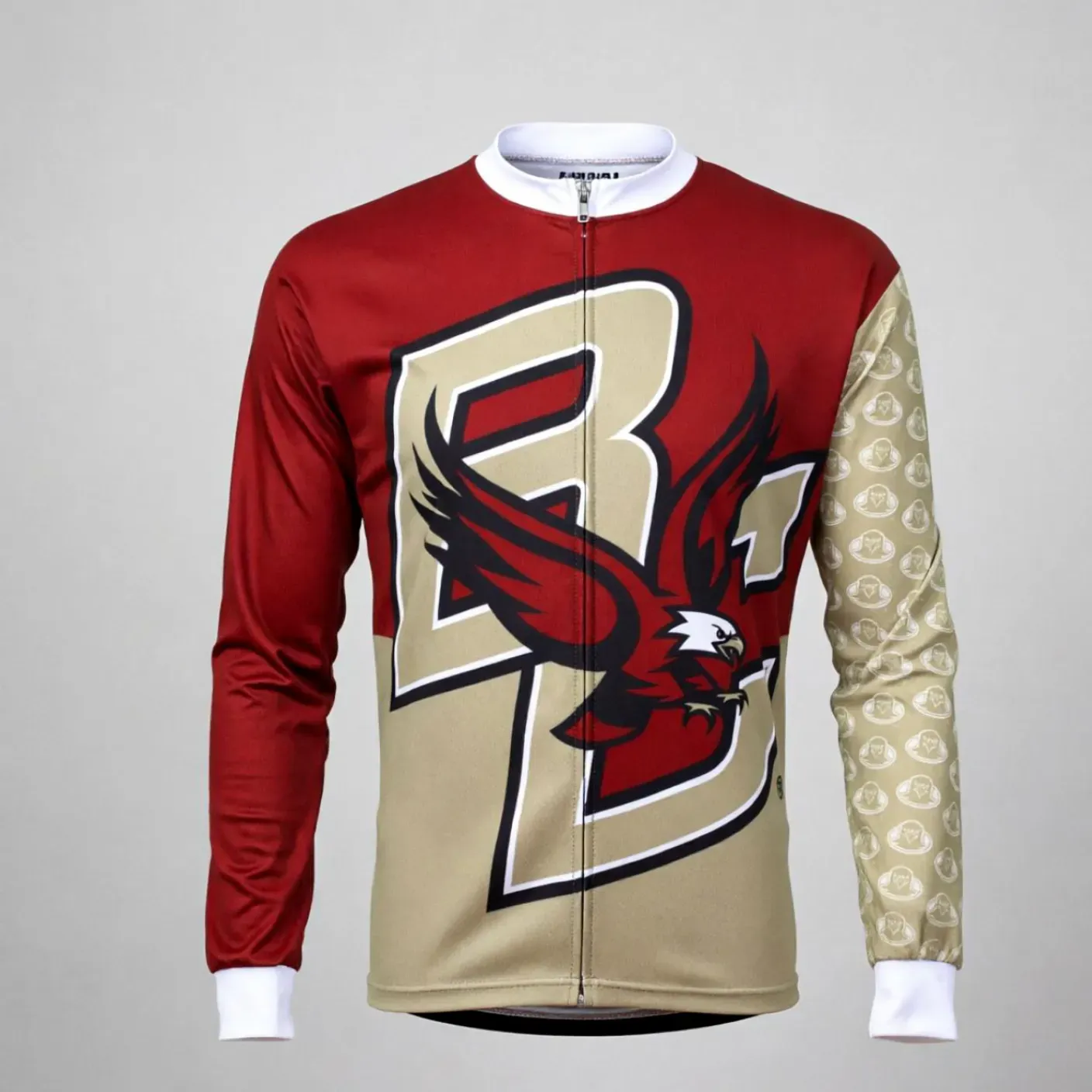 BC Eagles Mountain Bike Jersey Long Sleeve Red Gold NCAA