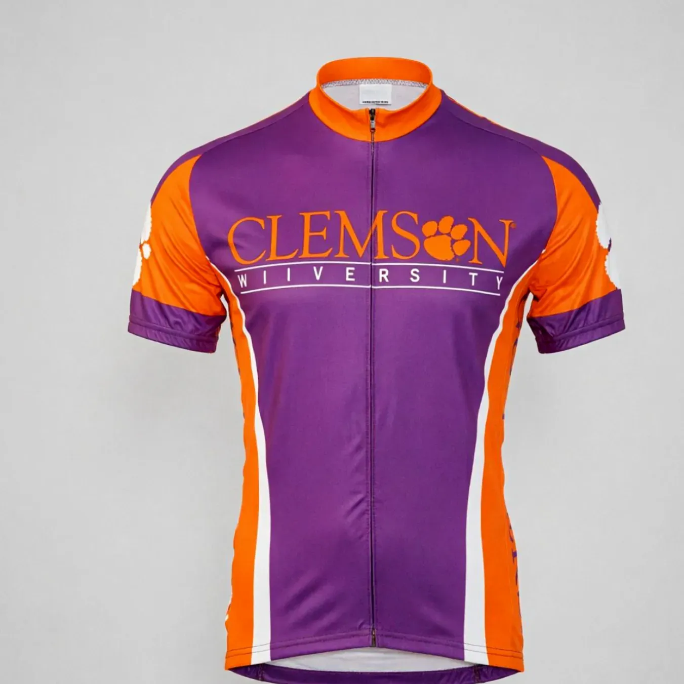 Clemson University Purple Orange Cycling Jersey Mens