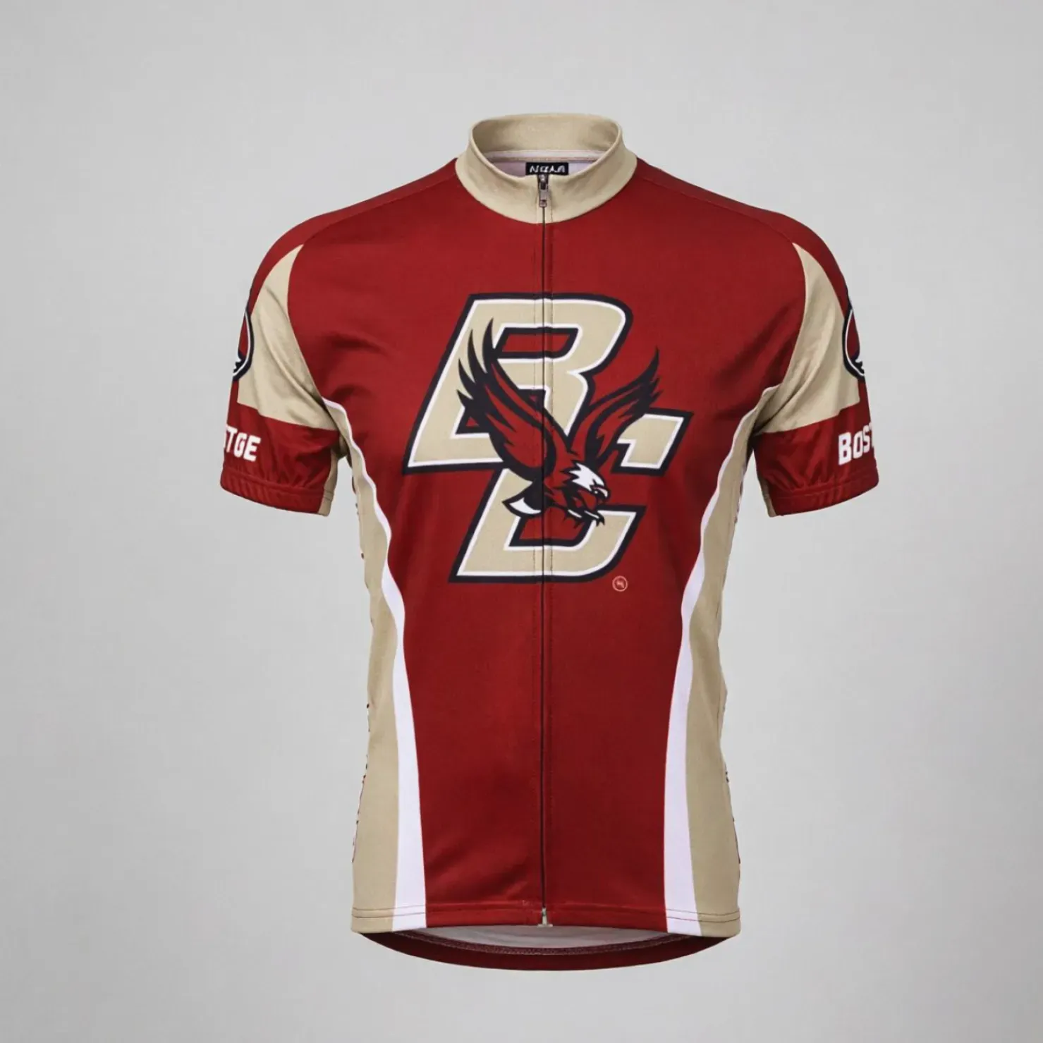 Men's BC Eagles NCAA Cycling Jersey Short Sleeve Red Gold