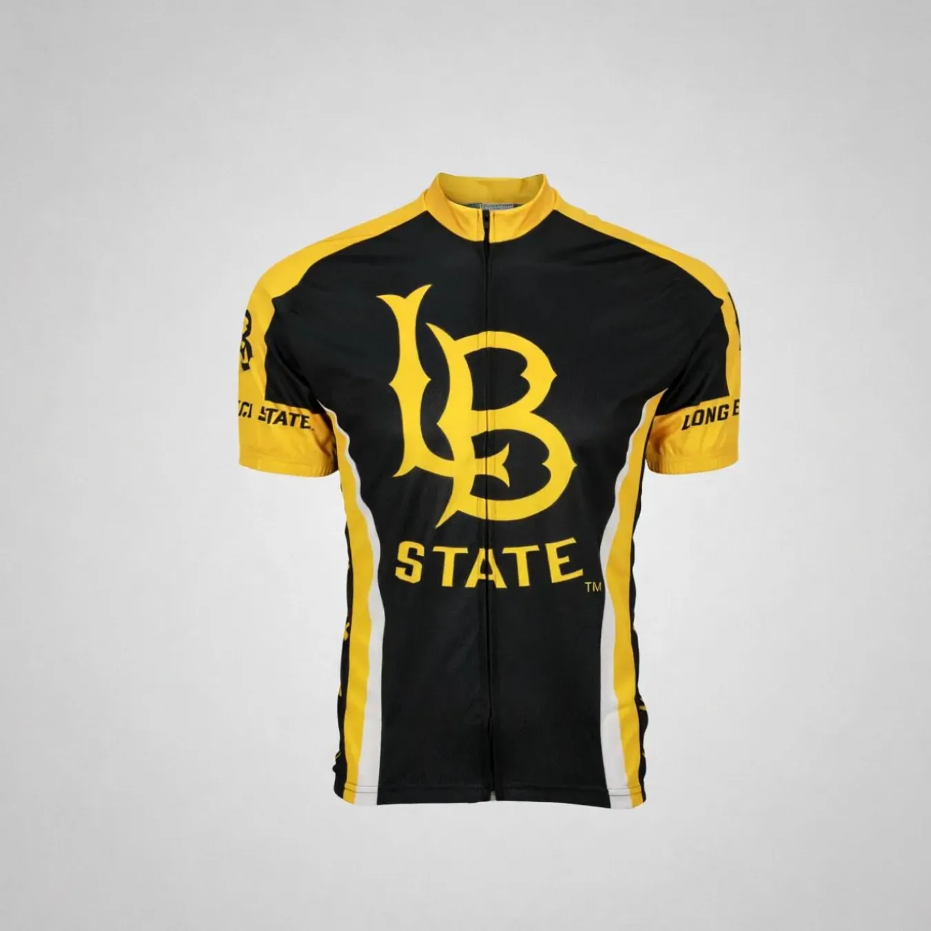 Men's Cal State Long Beach Cycling Jersey Black Yellow