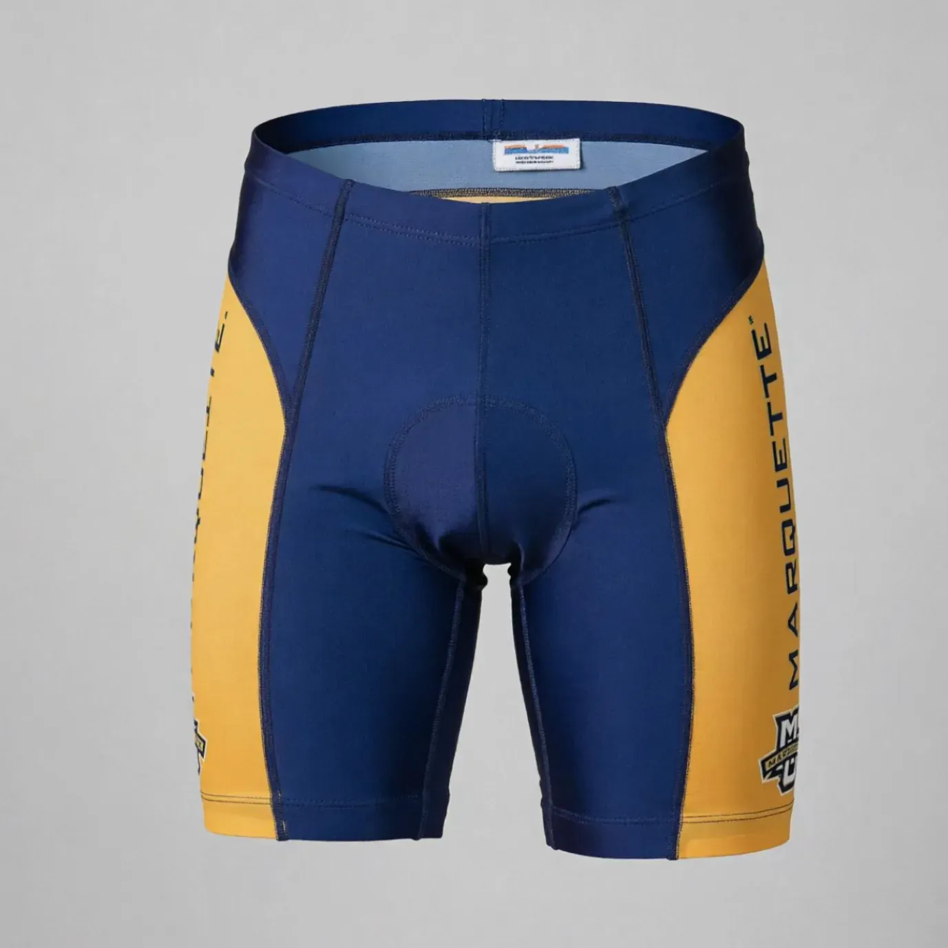 Men's Marquette University Cycling Shorts Blue Yellow