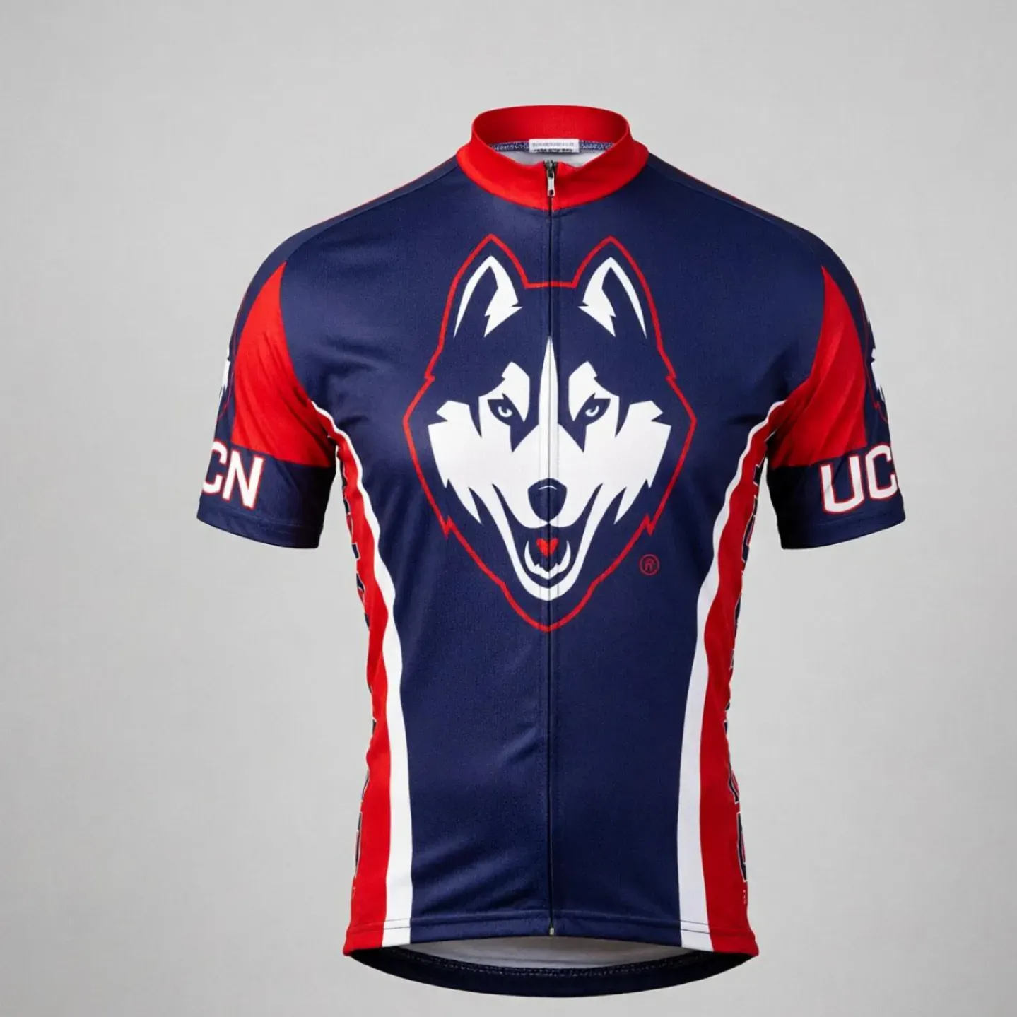 UCONN Huskies Collegiate Cycling Jersey Navy Red